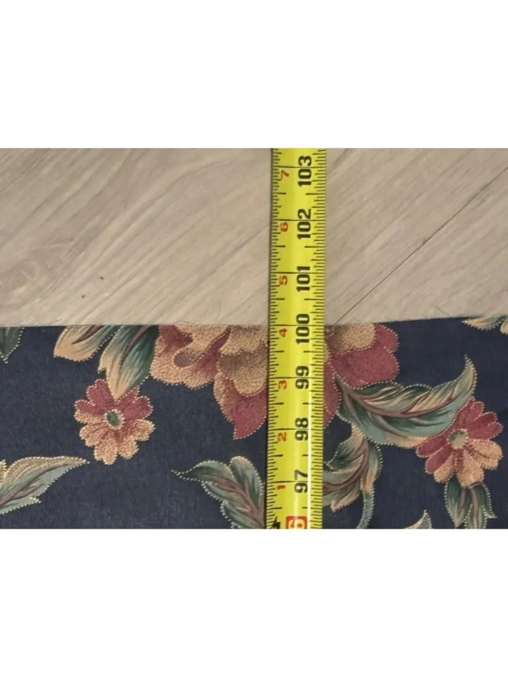 Lot of 2 Mill Creek Floral Upholstery Drapery Fabric Panels Navy Blue 55” x 100”